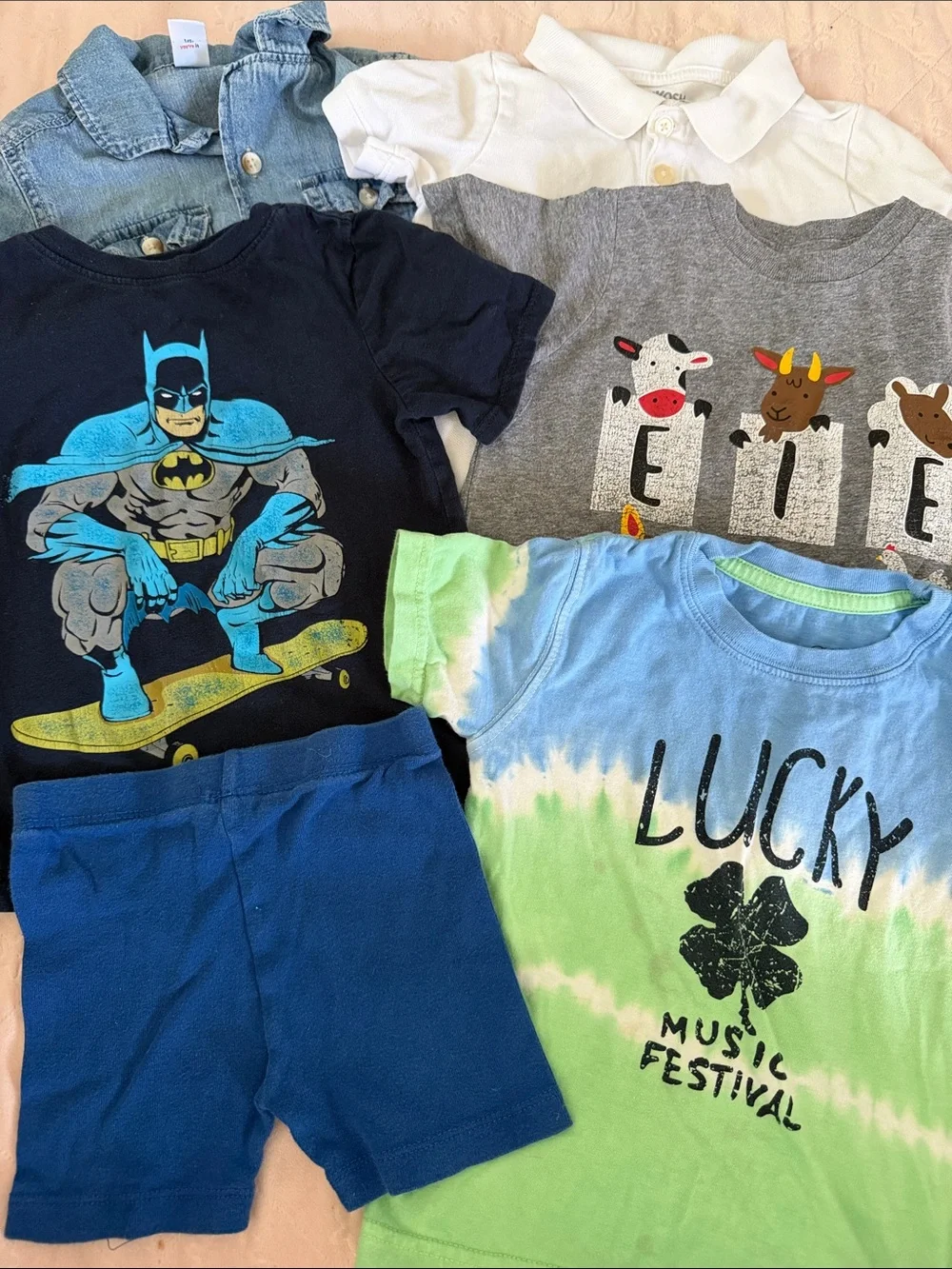 Batman -Tie-Dye 'Lucky' Tee + Assorted Graphic Kids Tops bundle 3T